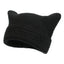 Women’s Hand Knitted Striped Cat Hat – Cute Warm Winter Beanie